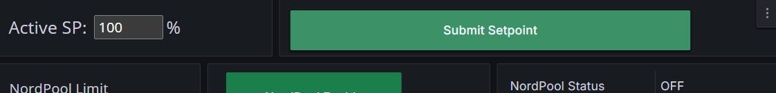Control page showing setpoint input fields and a prominent Submit Setpoint button