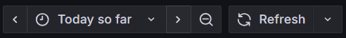Grafana time picker with Refresh button and left/right shift arrows
