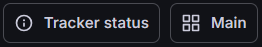 Dashboard top navigation with buttons for Tracker status and Main
